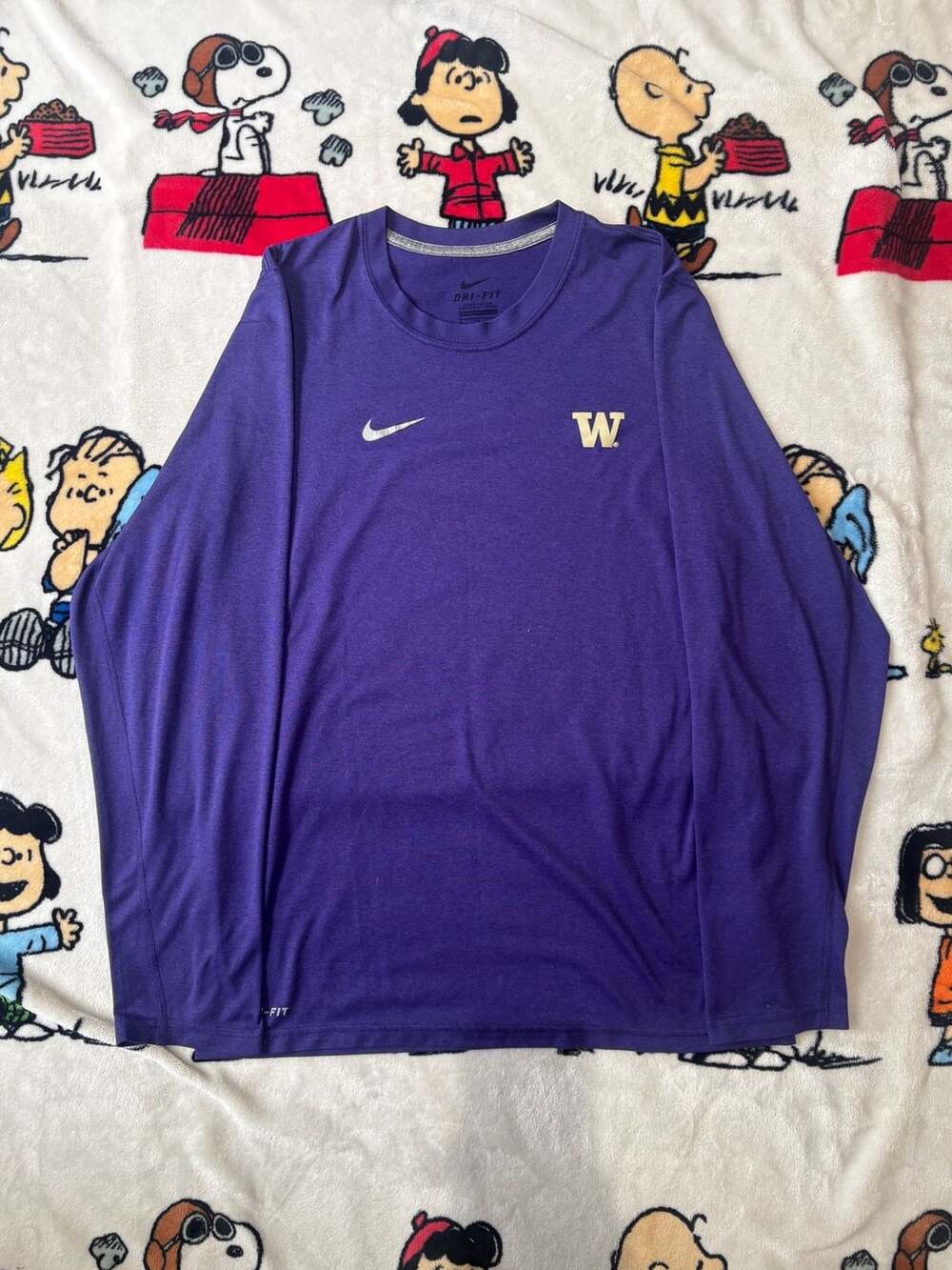 Nike Washington Huskies Long Sleeve Dri-FIT Purple Shirt